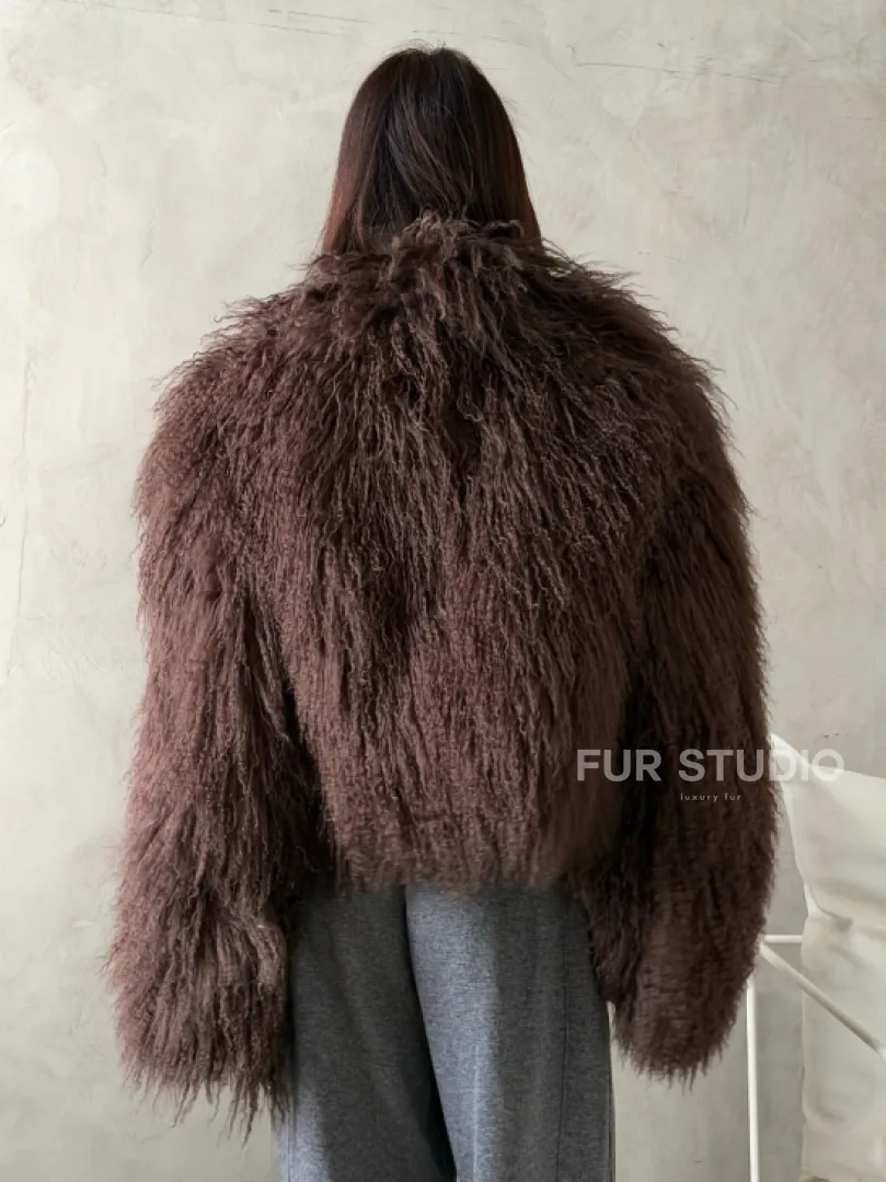 Модный полушубок из ламы - фото 4