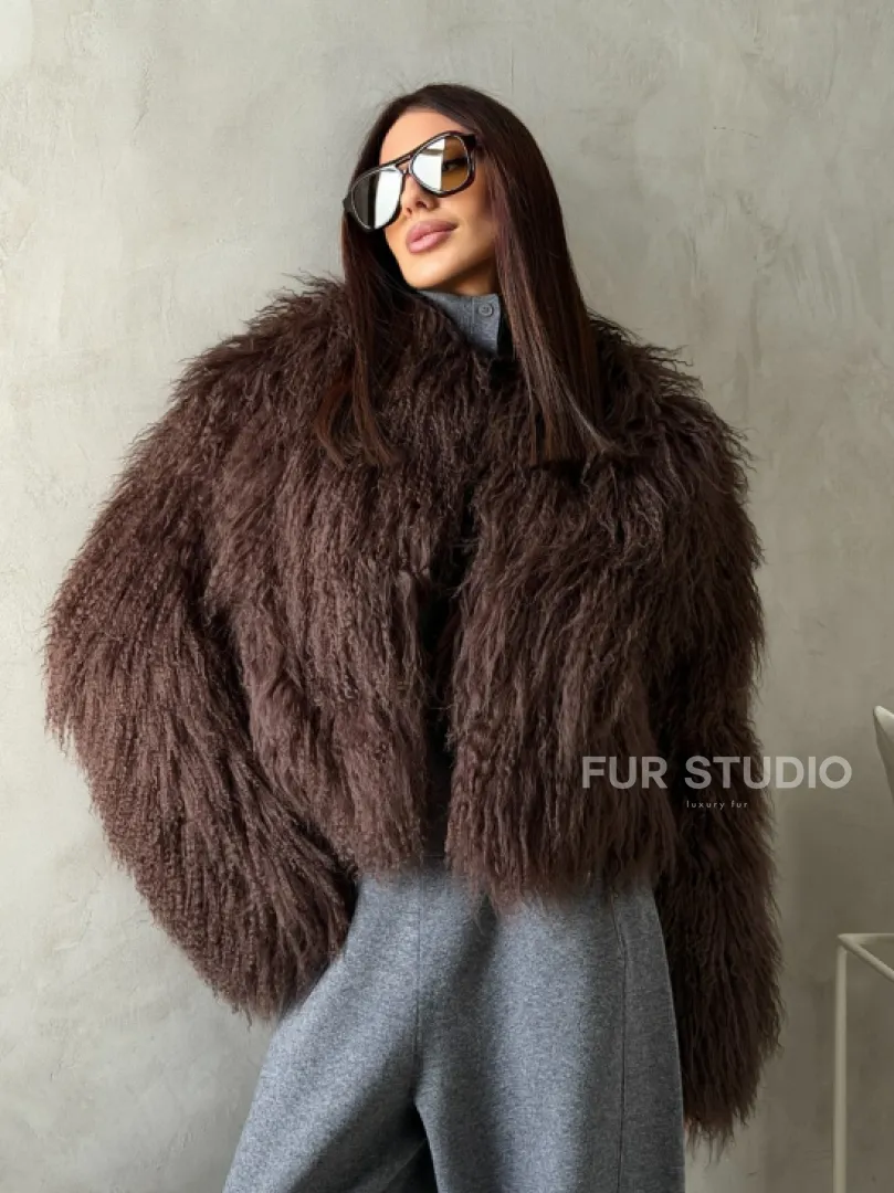 Модный полушубок из ламы - фото 11