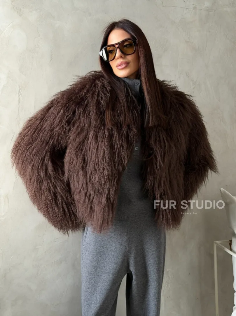 Модный полушубок из ламы - фото 9