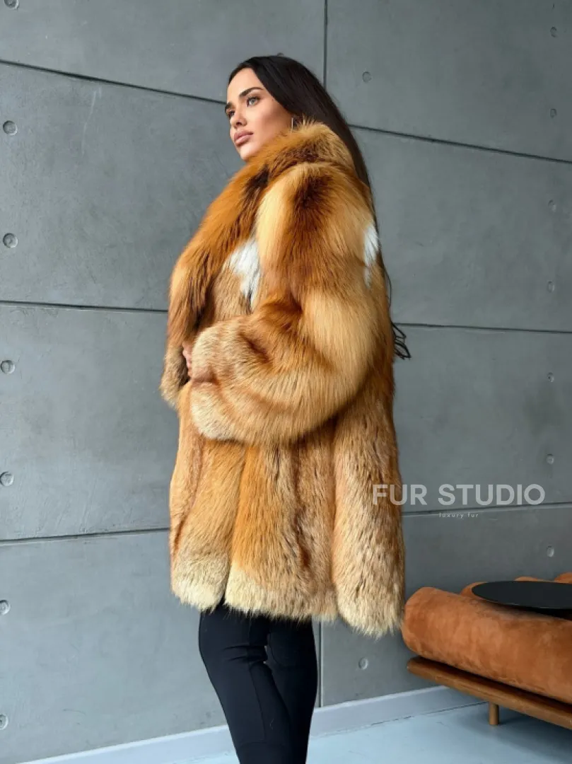Шуба из натурального меха лисы - фото 13