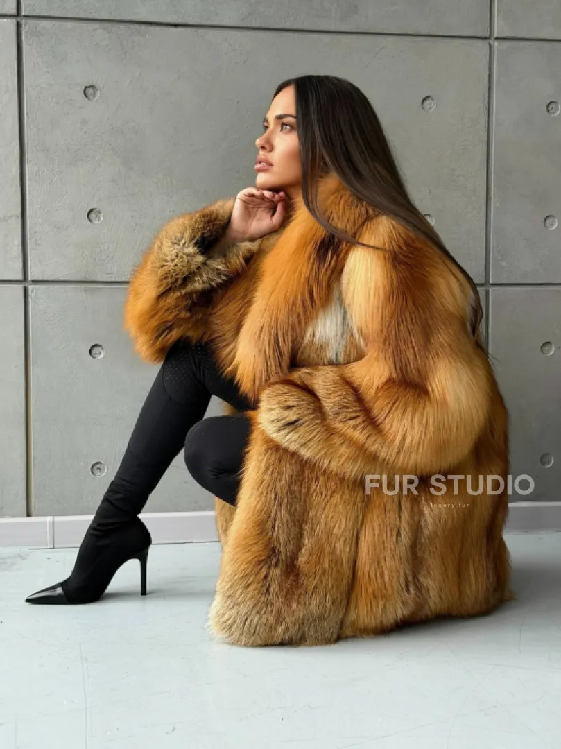 Шуба из натурального меха лисы - фото 15
