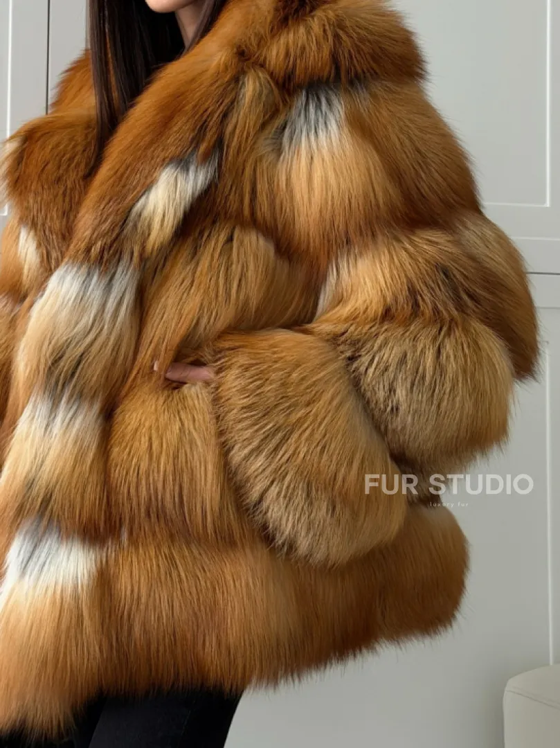 Шуба из натурального меха - лиса огнёвка - фото 3