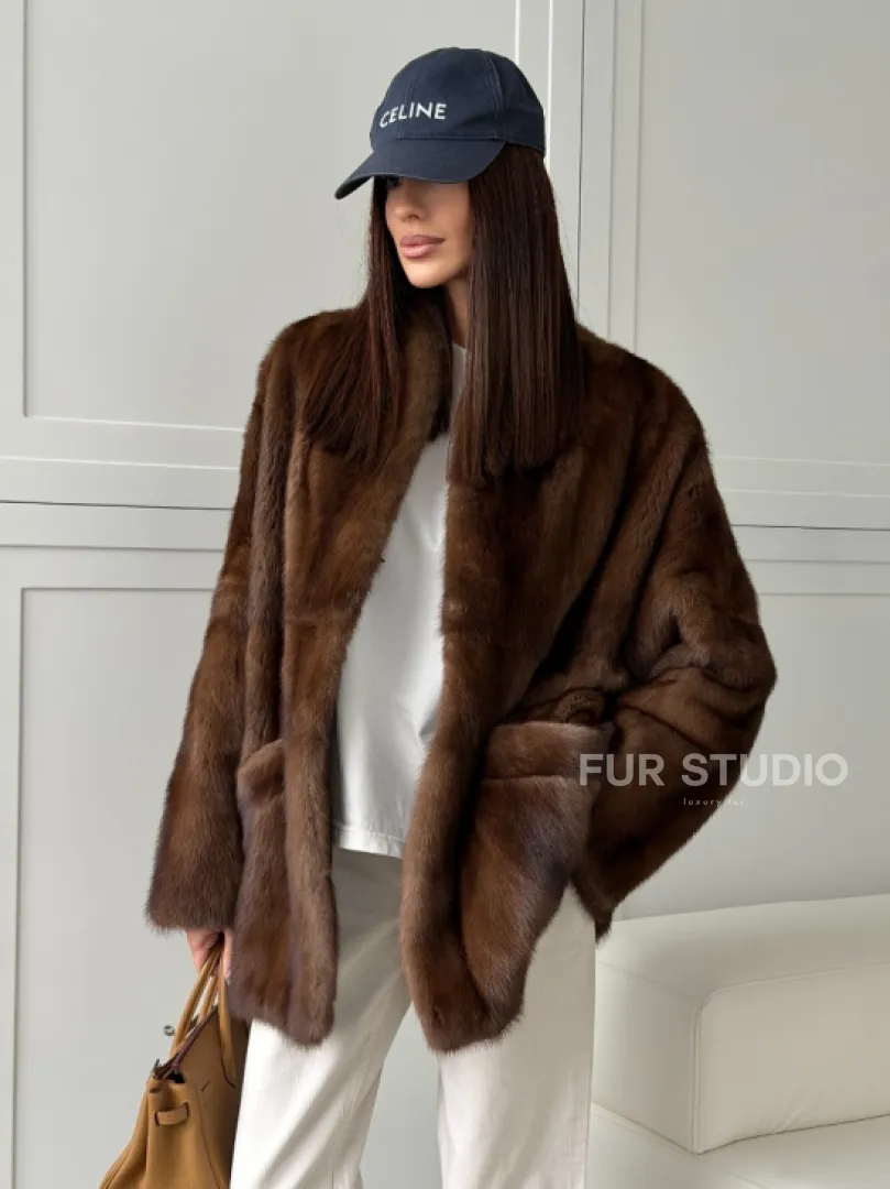 Норковая шуба под куницу (лесная норка) - фото 10