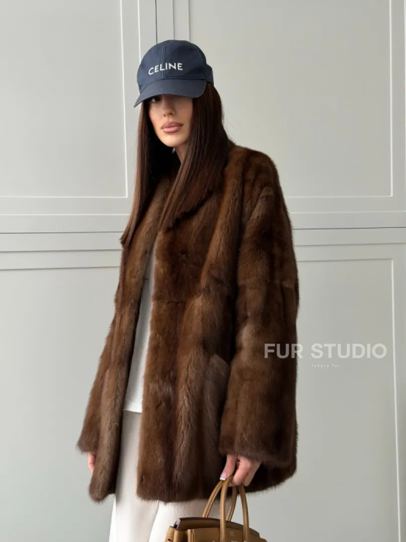 Норковая шуба под куницу (лесная норка) - фото 17