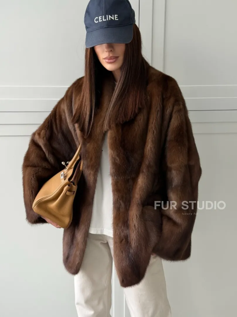 Норковая шуба под куницу (лесная норка)