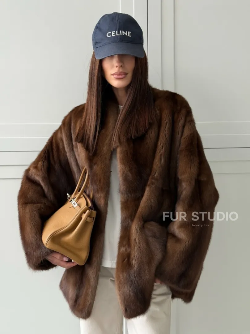 Норковая шуба под куницу (лесная норка)