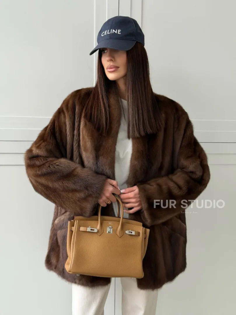 Норковая шуба под куницу (лесная норка)