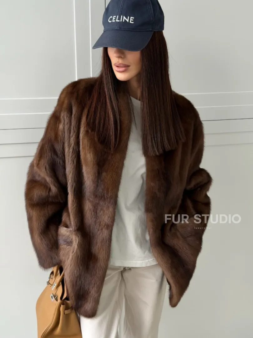 Норковая шуба под куницу (лесная норка) - фото 3