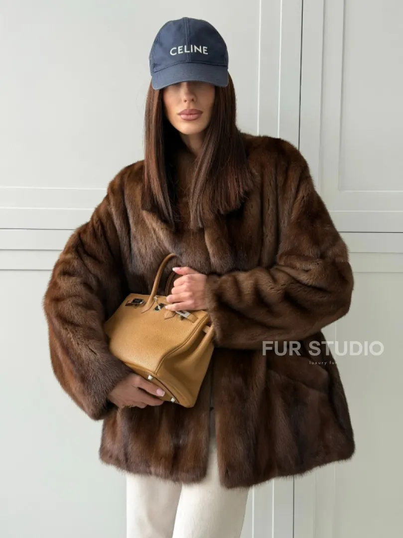 Норковая шуба под куницу (лесная норка)