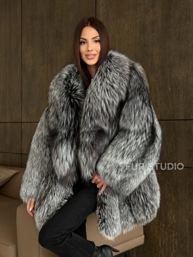 Женская шуба из чернобурки - фото 13