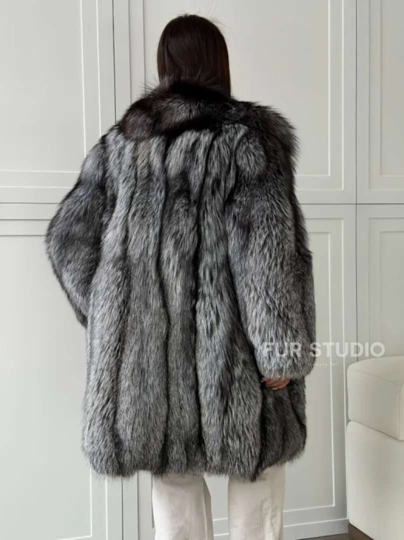 Шикарная шуба из чернобурки - фото 5