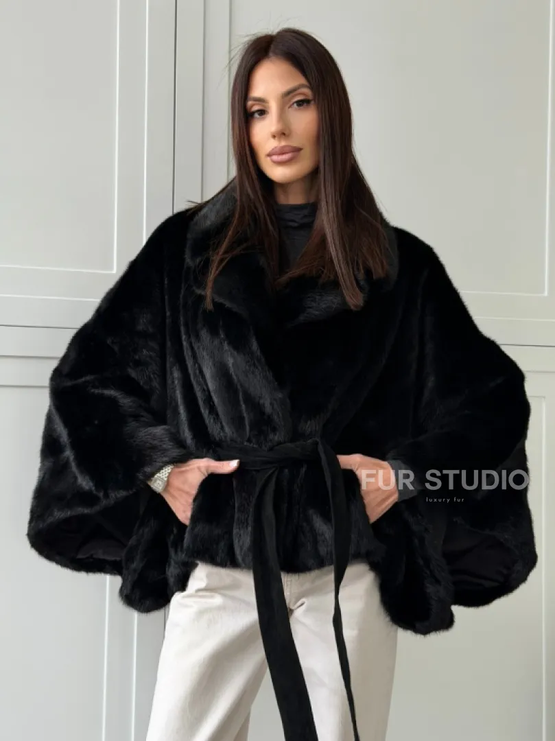 Черная норка летучая мышь - английский воротник - фото 6