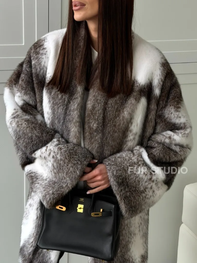 Натуральная шуба из норки крестовки Premium - фото 1