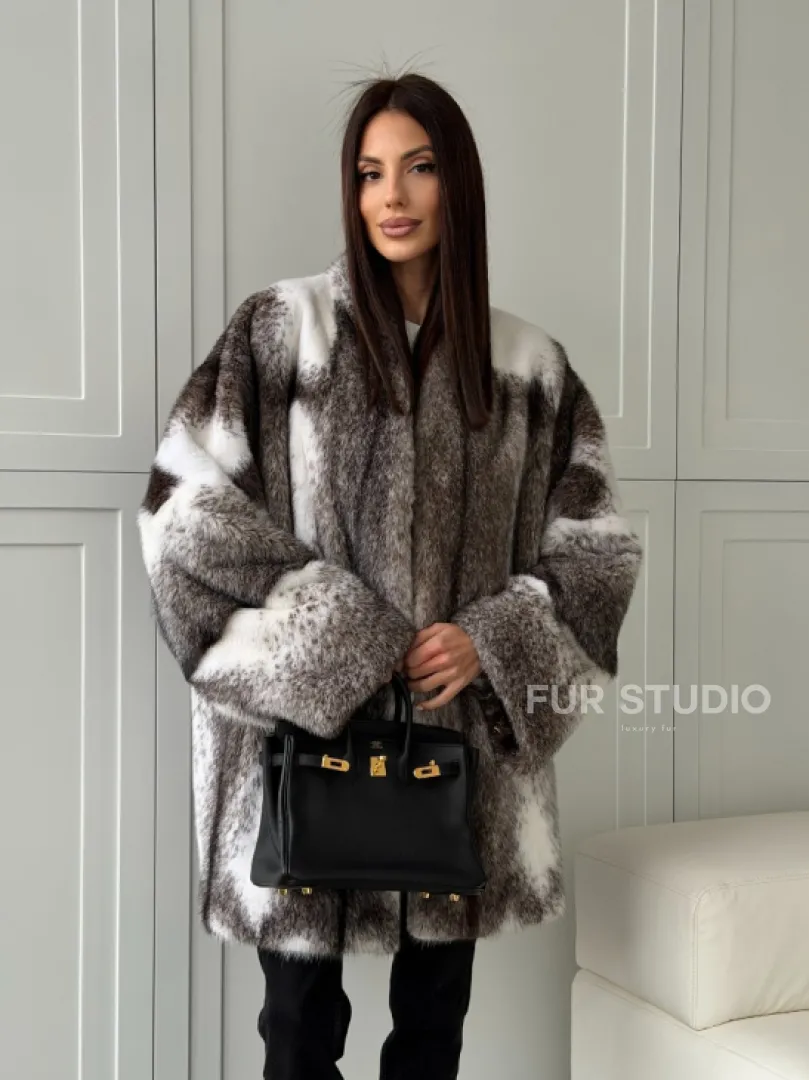 Натуральная шуба из норки крестовки Premium - фото 14