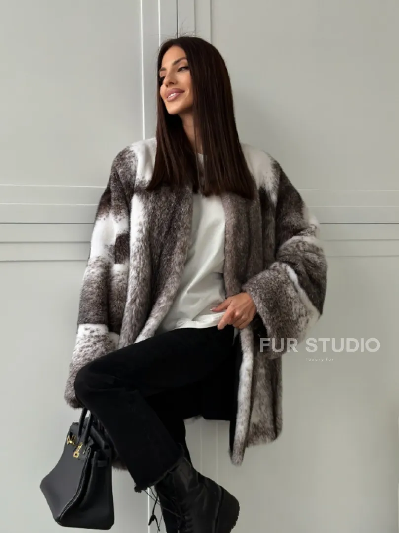 Натуральная шуба из норки крестовки Premium - фото 13