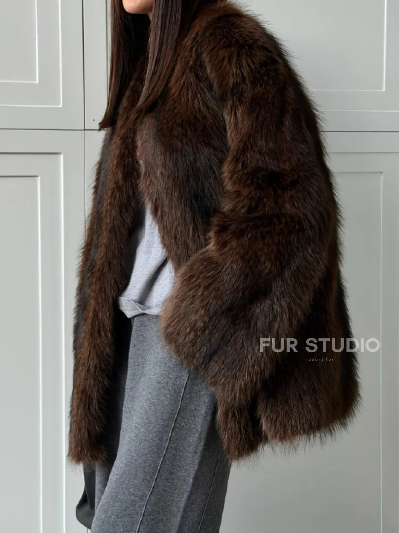 Жакет - полушубок из меха финского енота Saga