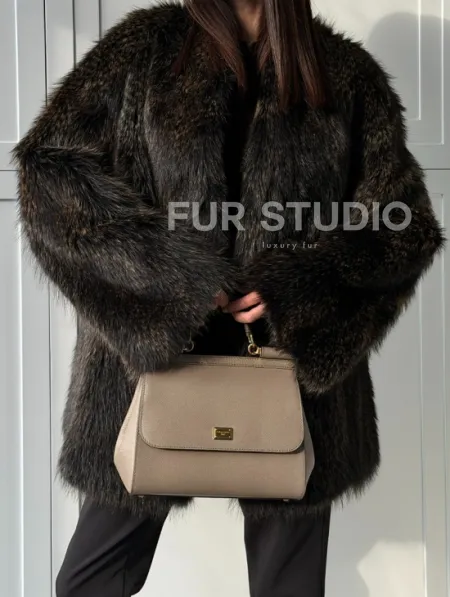 Женский полушубок из меха Финского енота Saga - фото 1