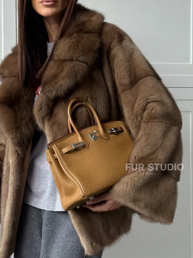 Куртка из меха норки - воротник куница