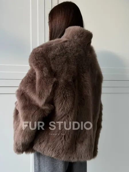 Дубленка из тосканы цвет taupe - фото 5
