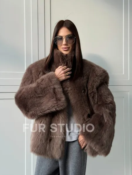 Дубленка из тосканы цвет taupe - фото 14