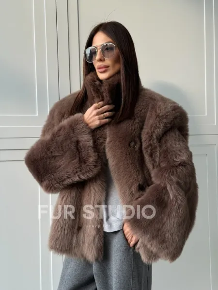 Дубленка из тосканы цвет taupe - фото 13
