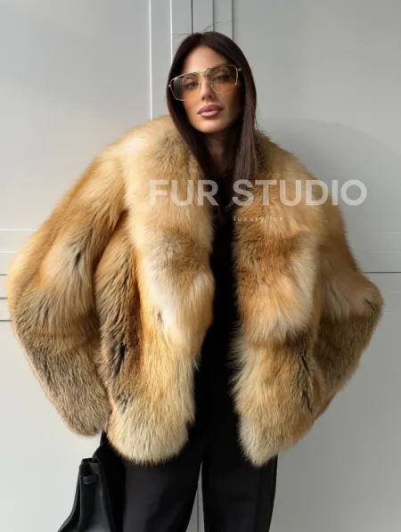 Короткая шубка из лисы Premium Golden Fox - фото 12