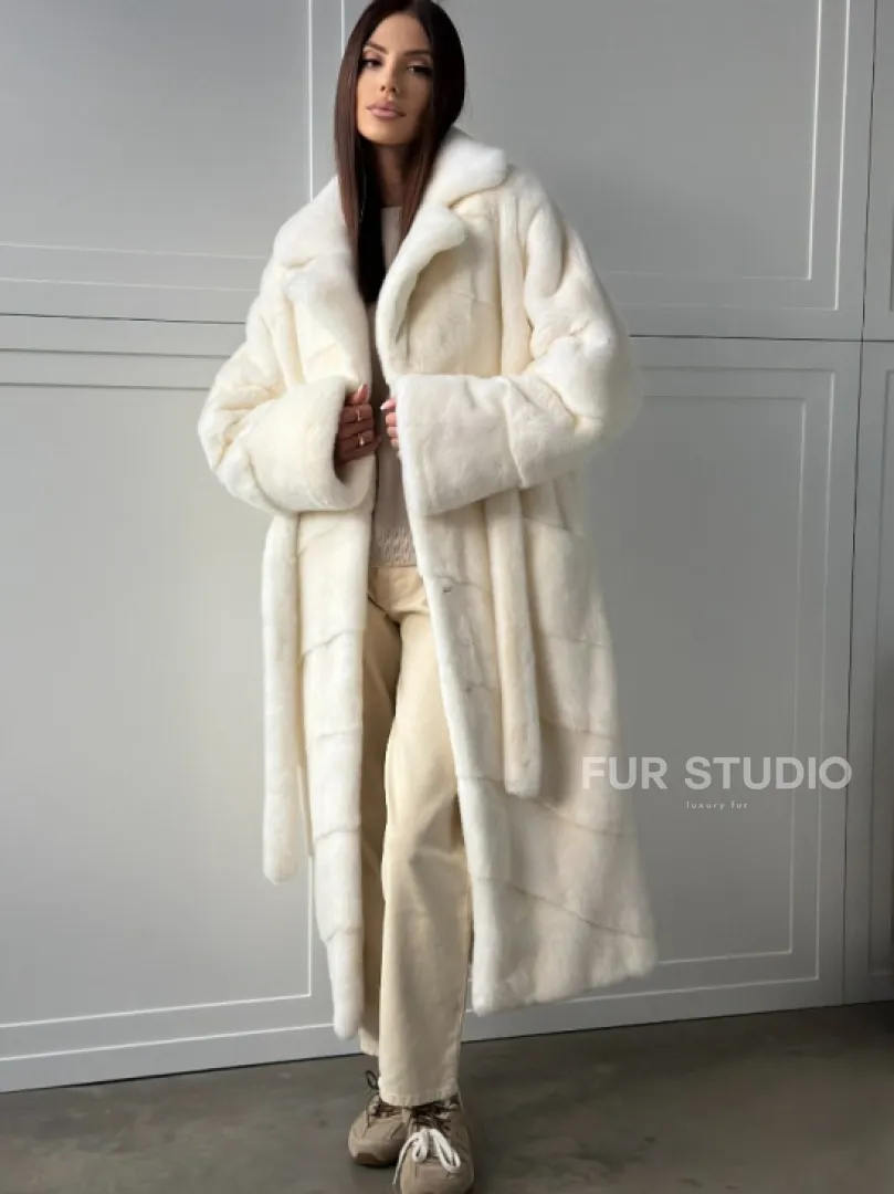 Шикарная норковая шуба White Velvet Premium
