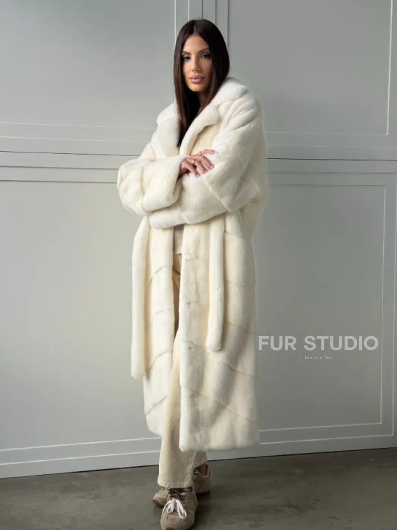 Шикарная норковая шуба White Velvet Premium
