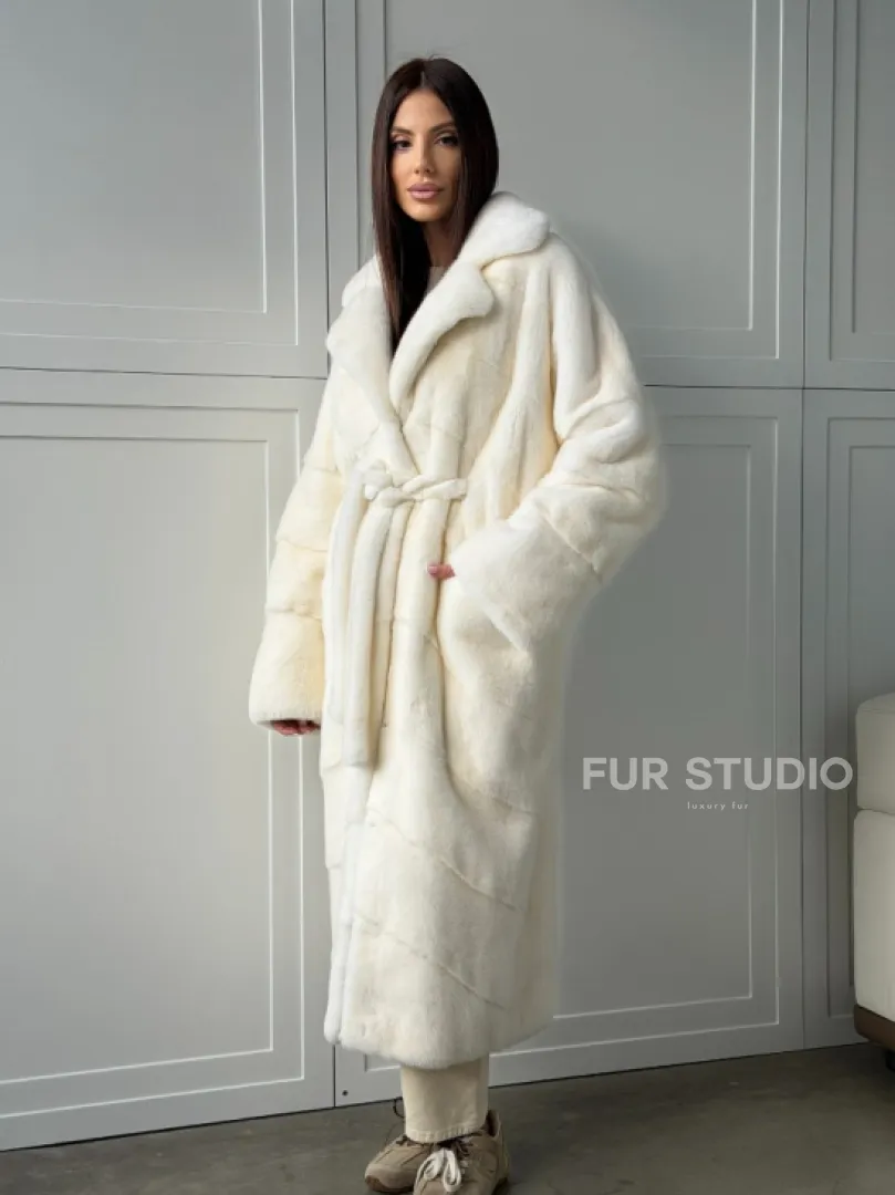 Шикарная норковая шуба White Velvet Premium