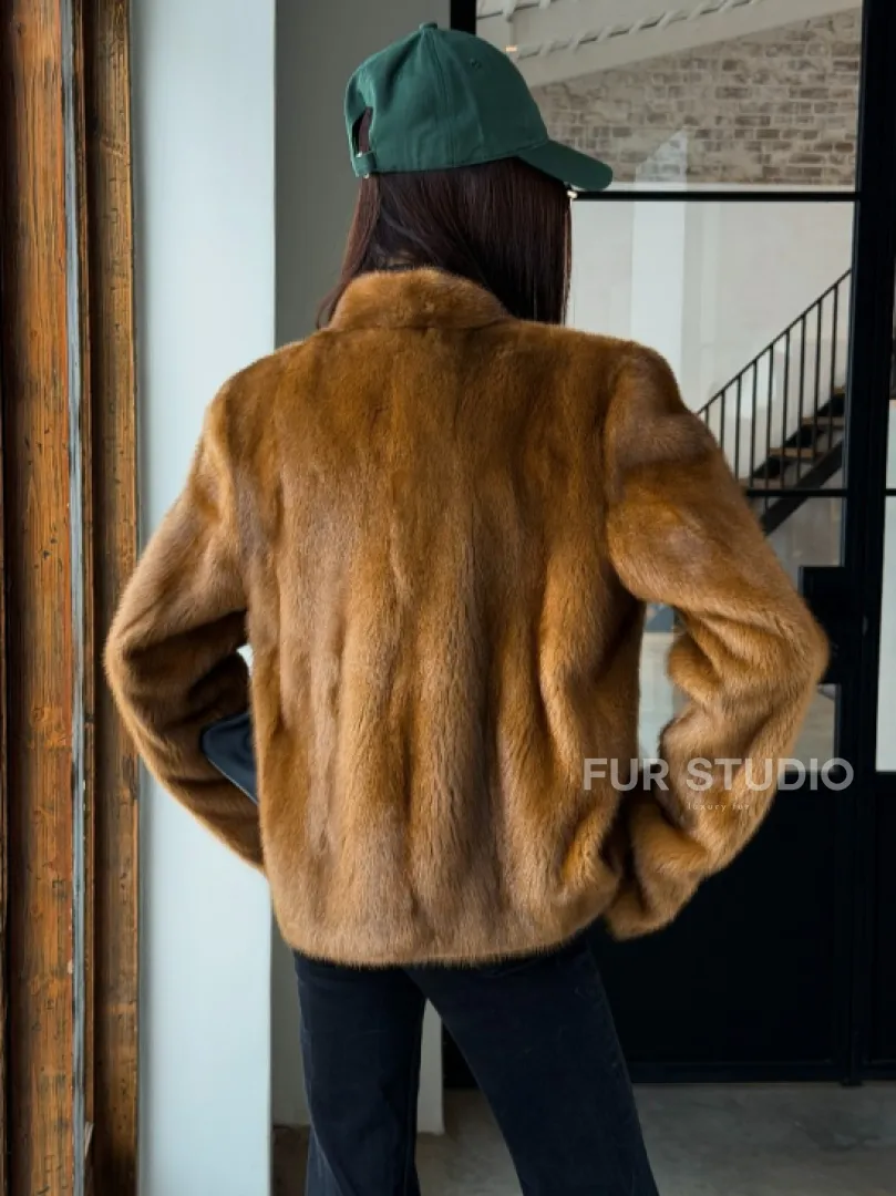 Меховой жакет из золотой норки