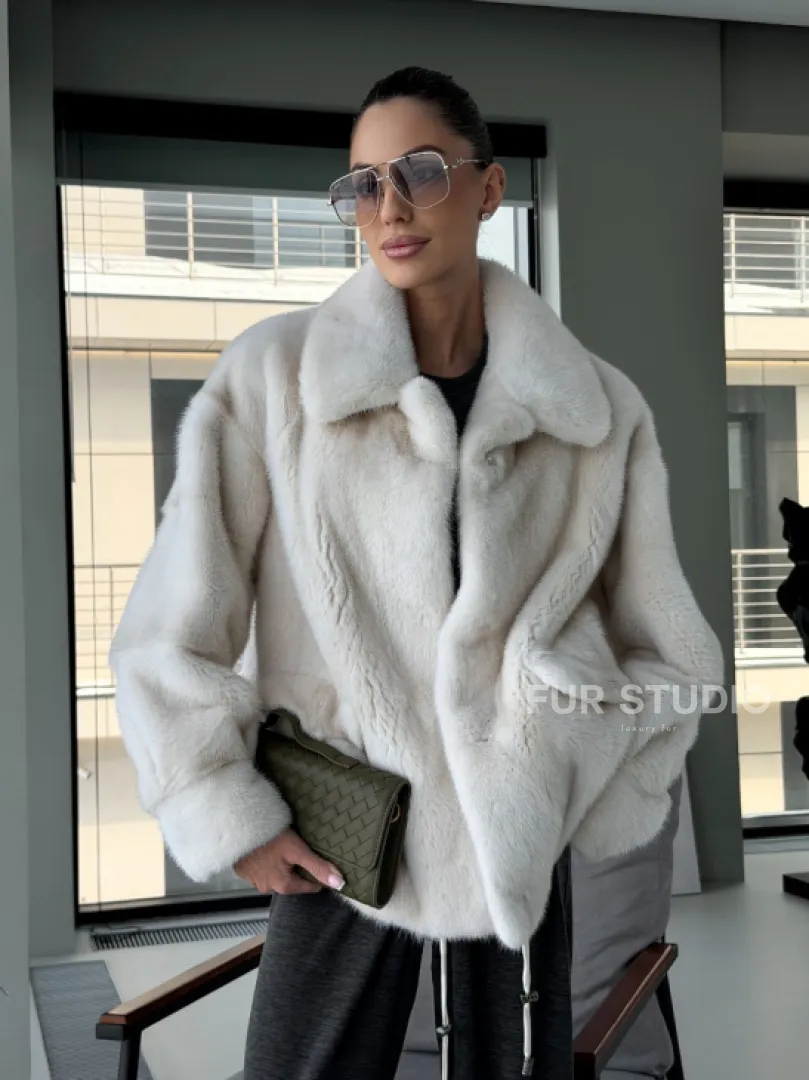 Модная женская норковая куртка - фото 10