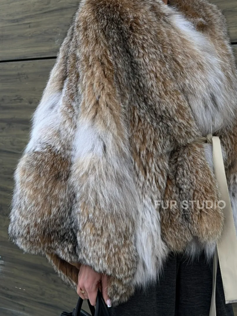 Шуба - летучка из меха рыси - фото 1