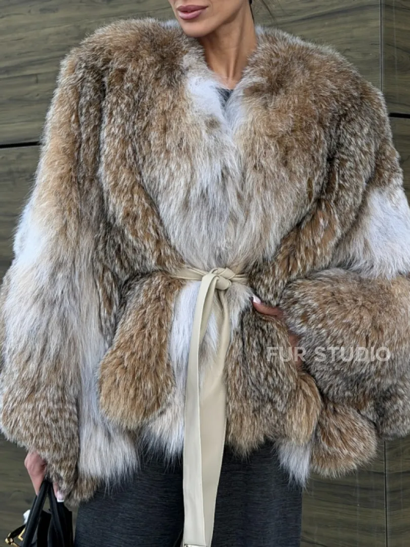 Шуба - летучка из меха рыси - фото 2