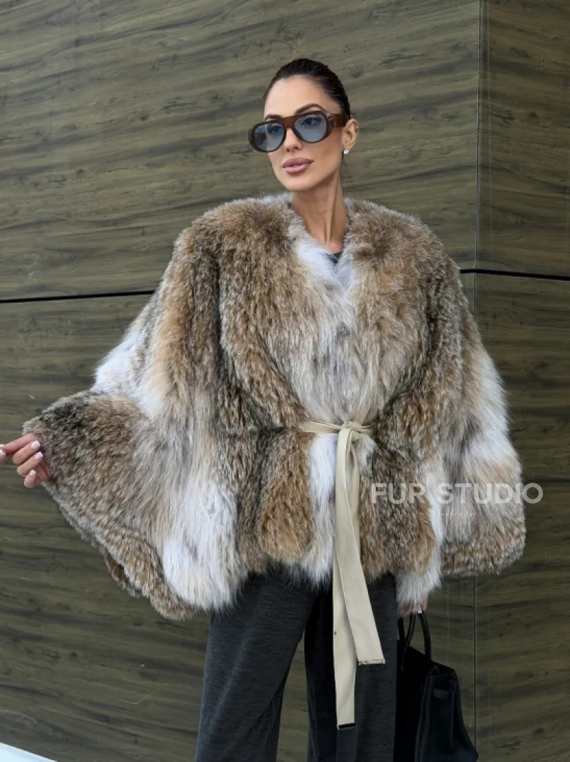Шуба - летучка из меха рыси - фото 11