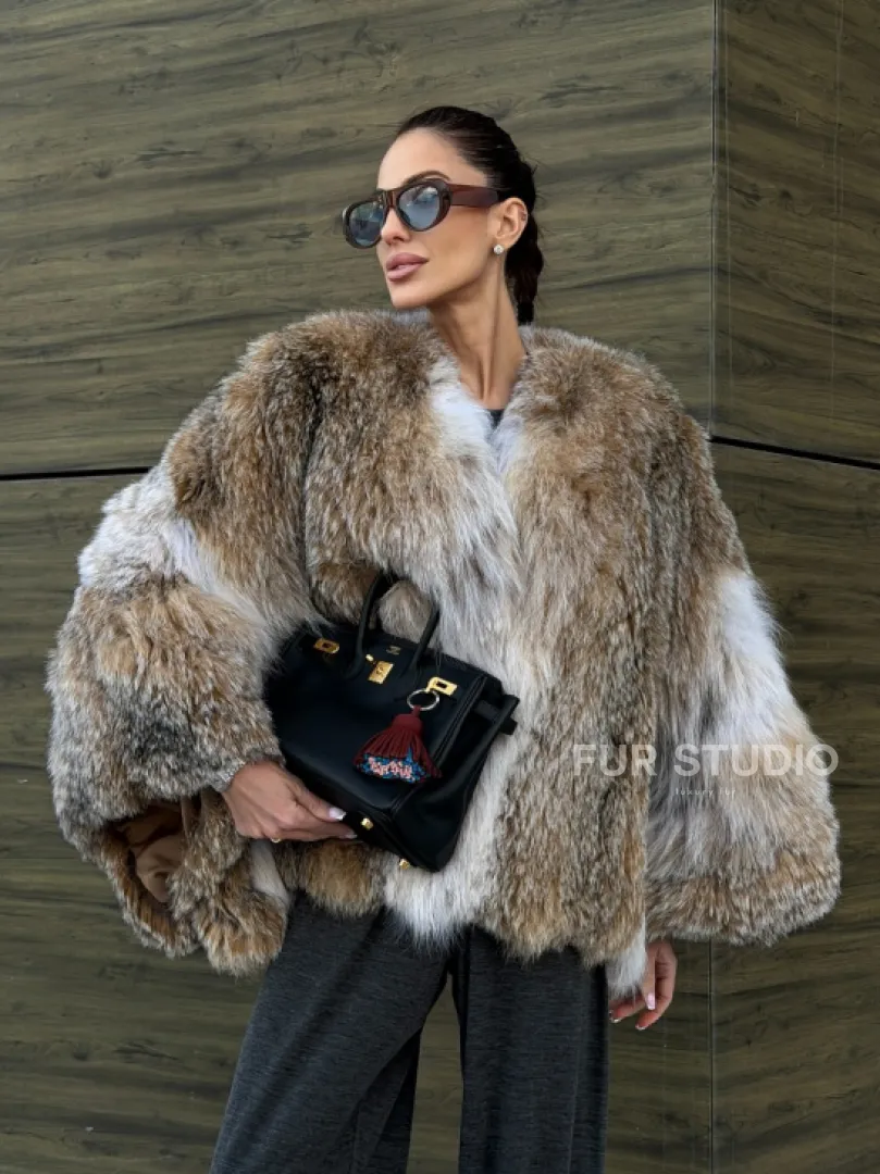Шуба - летучка из меха рыси - фото 15