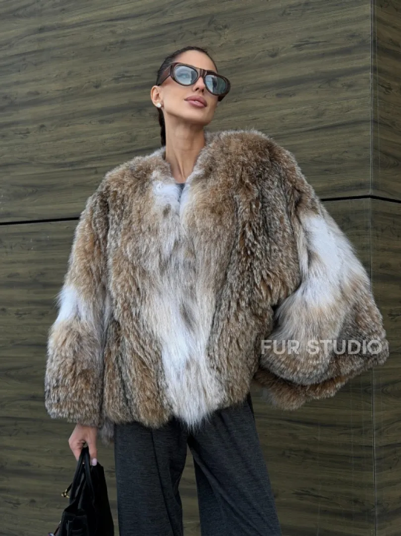 Шуба - летучка из меха рыси - фото 14