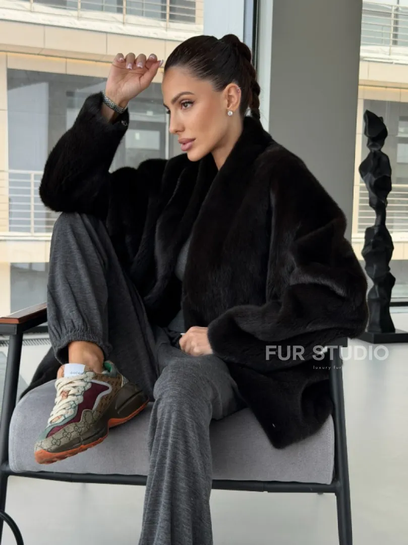 Модный норковый жакет «тренд 2026» Dark Espresso - фото 13