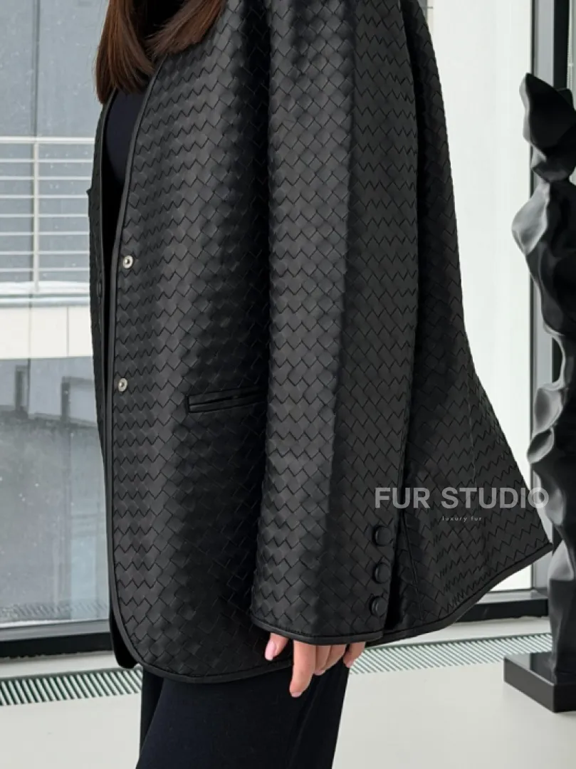 Женский пиджак из натуральной кожи - фото 2