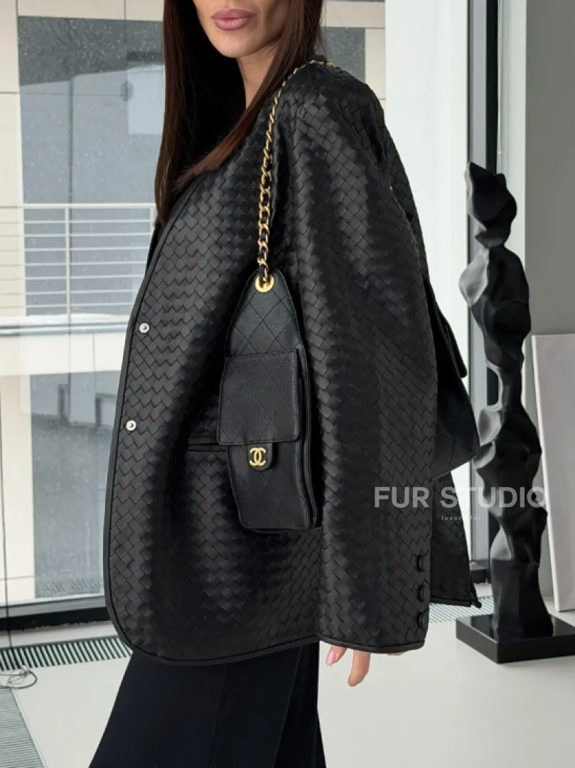 Женский пиджак из натуральной кожи - фото 3