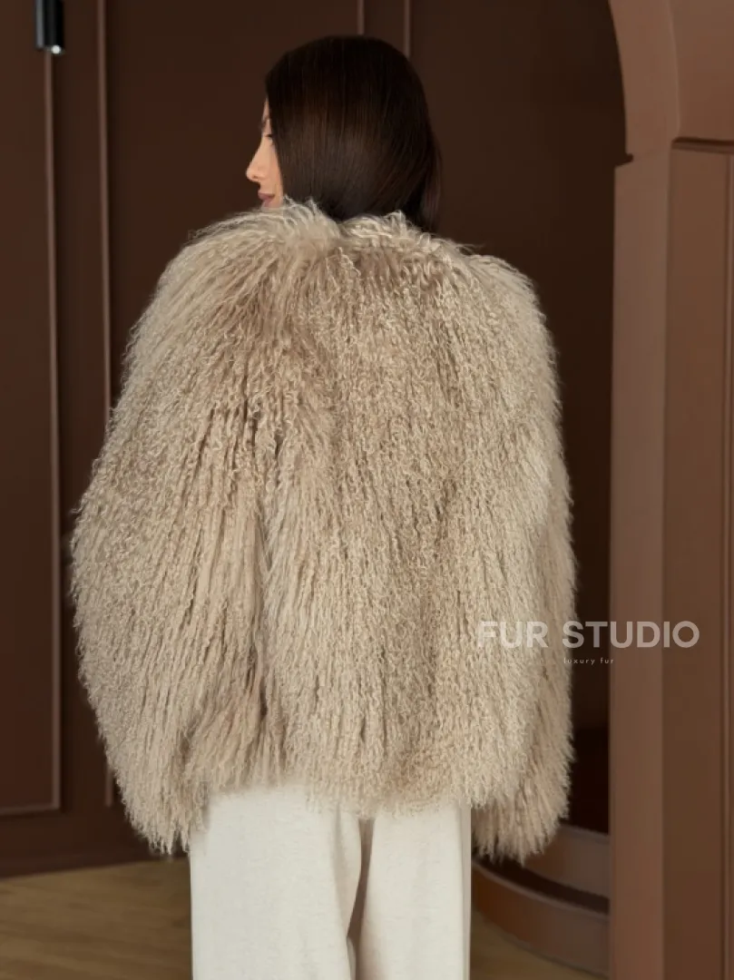 Шуба из натурального меха ламы - фото 10