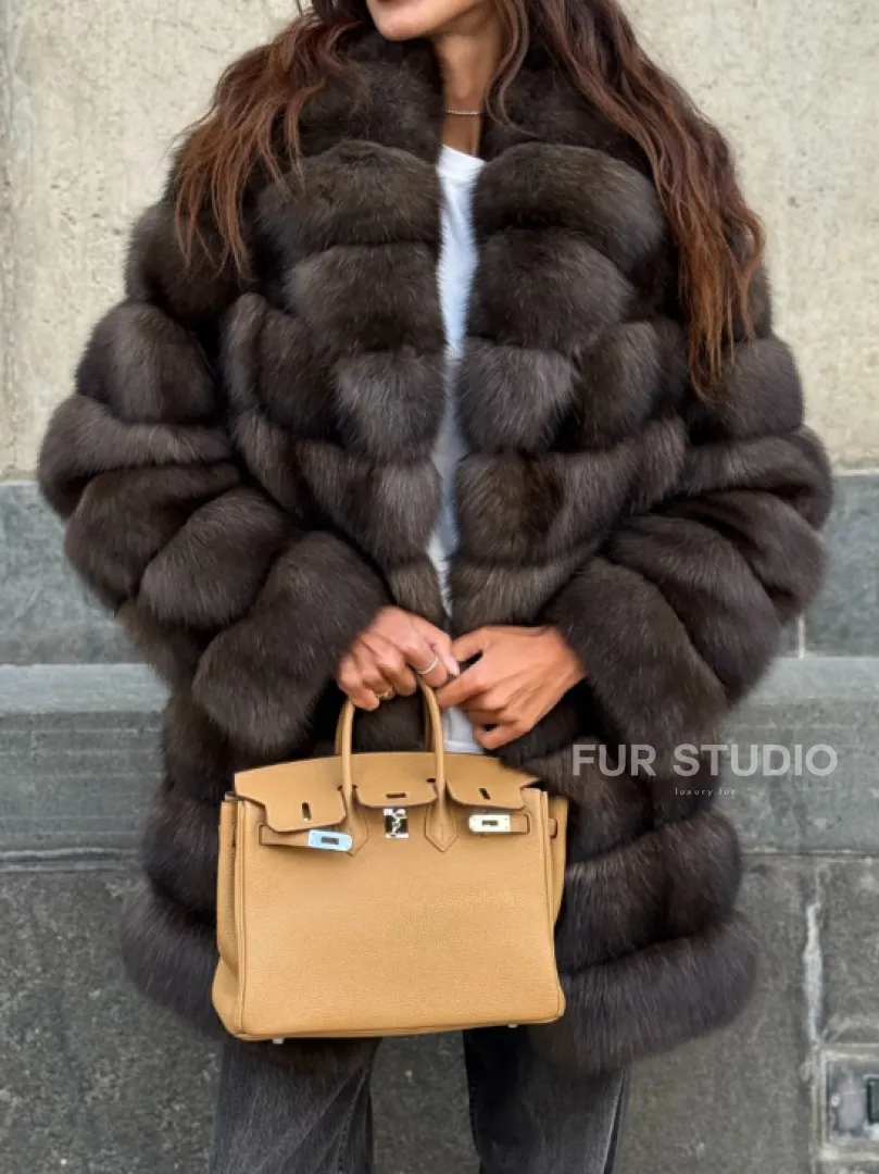 Шуба из меха баргузинского соболя - седина 2 - фото 1