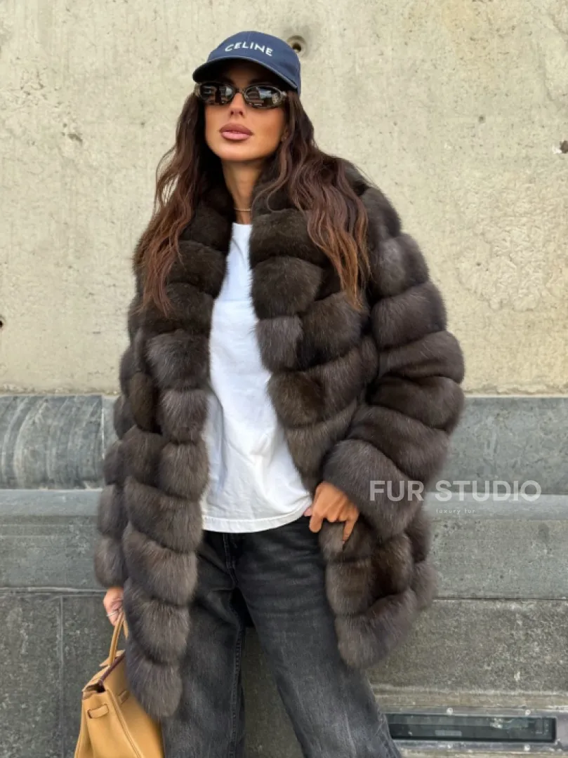 Шуба из меха баргузинского соболя - седина 2 - фото 8