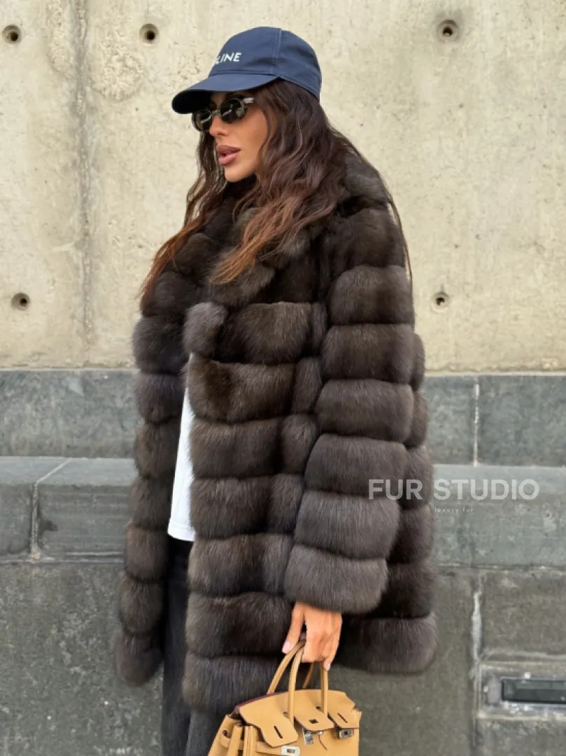 Шуба из меха баргузинского соболя - седина 2 - фото 11