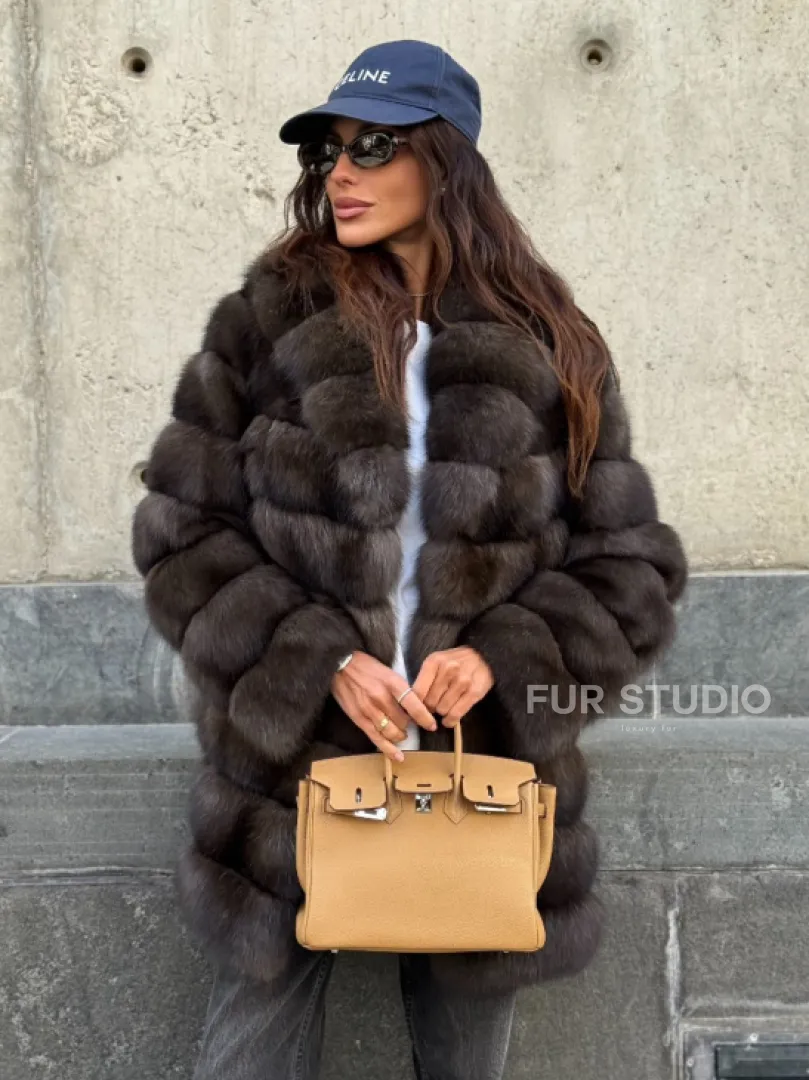 Шуба из меха баргузинского соболя - седина 2 - фото 10