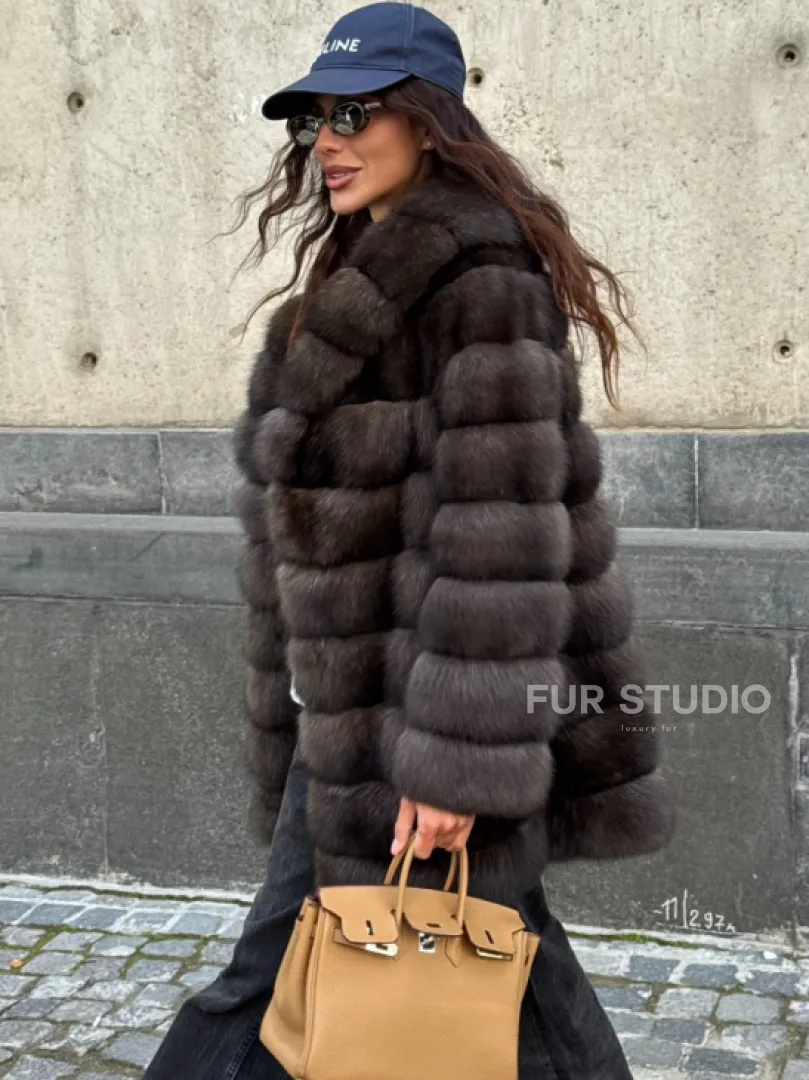 Шуба из меха баргузинского соболя - седина 2 - фото 5