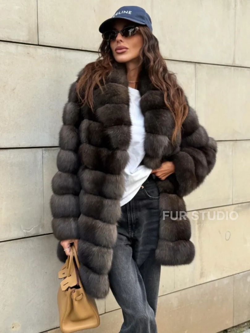 Шуба из меха баргузинского соболя - седина 2 - фото 7