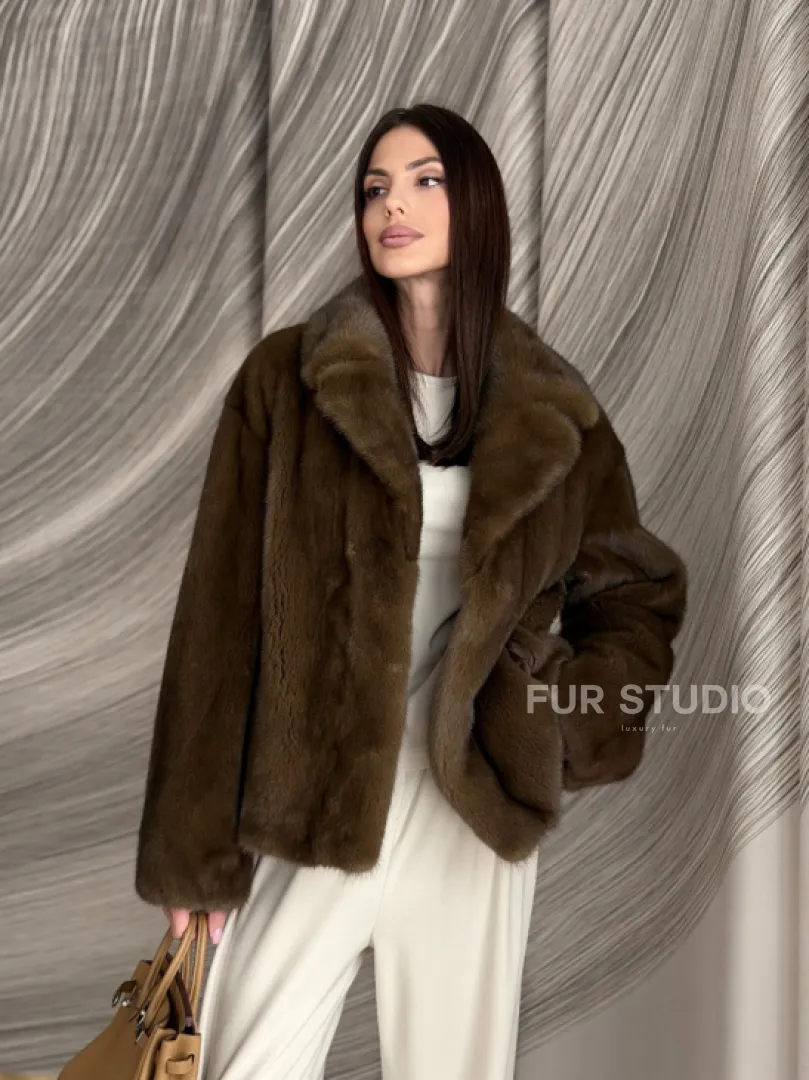 Жакет норковый под соболь - фото 12