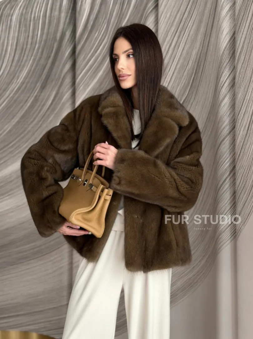 Жакет норковый под соболь - фото 8