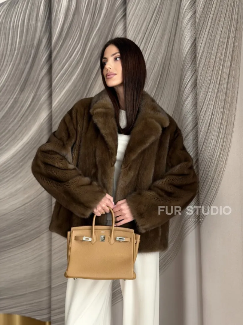 Жакет норковый под соболь - фото 14