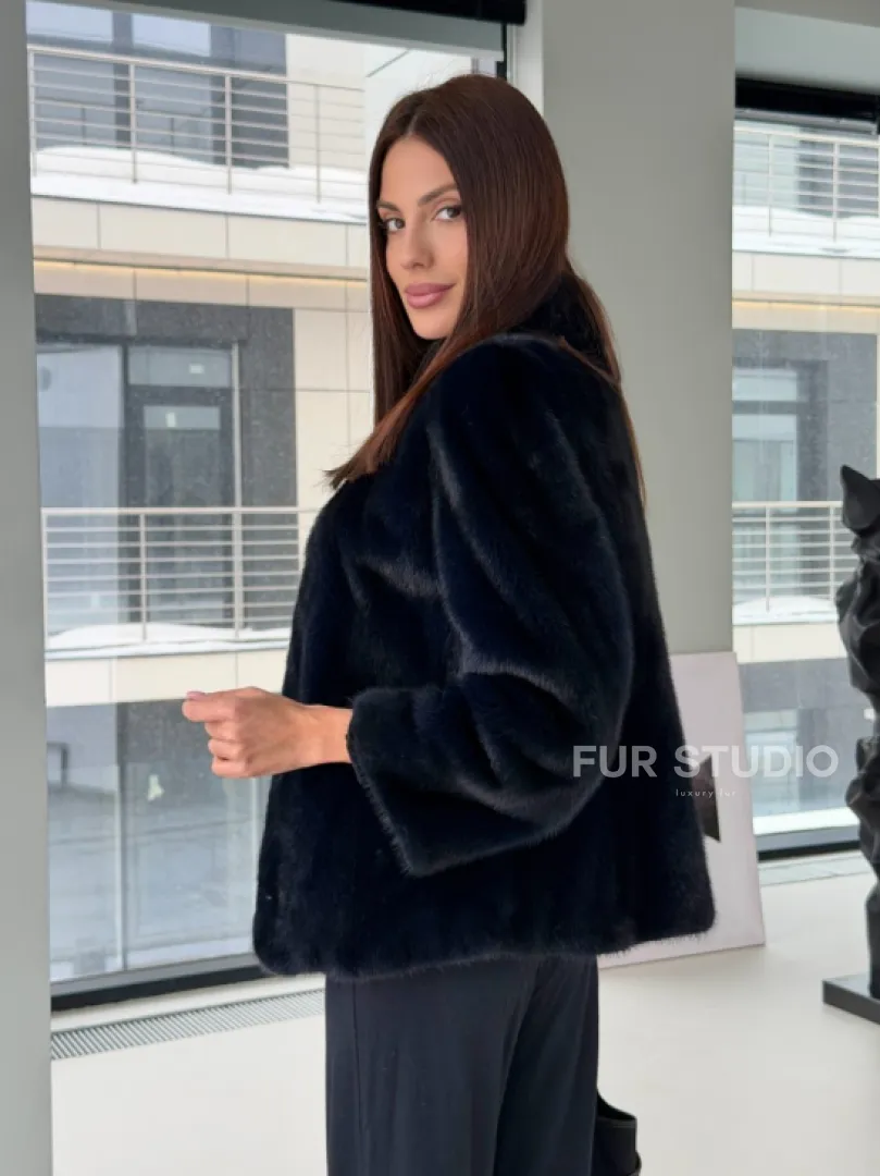 Укороченный норковый жакет - фото 9